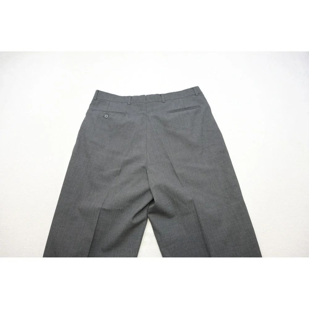 Monsieur Givenchy Dress Pants Mens 35x30 Gray Pleated Cuffed Trousers Excellent